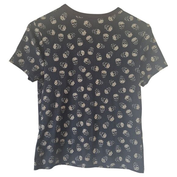 No Boundaries Skull Ribbed Crewneck Short Sleeve Tee Juniors Size Large (11-13) - Picture 3 of 5